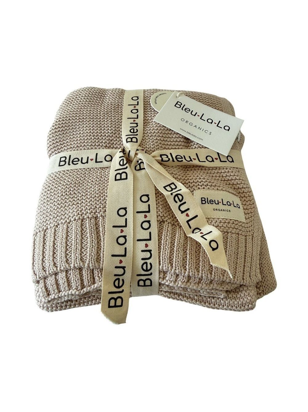 Bleu La La Heritage Knit Luxury Organic Cotton Baby Swaddle Blanket NWT - Picture 4 of 5